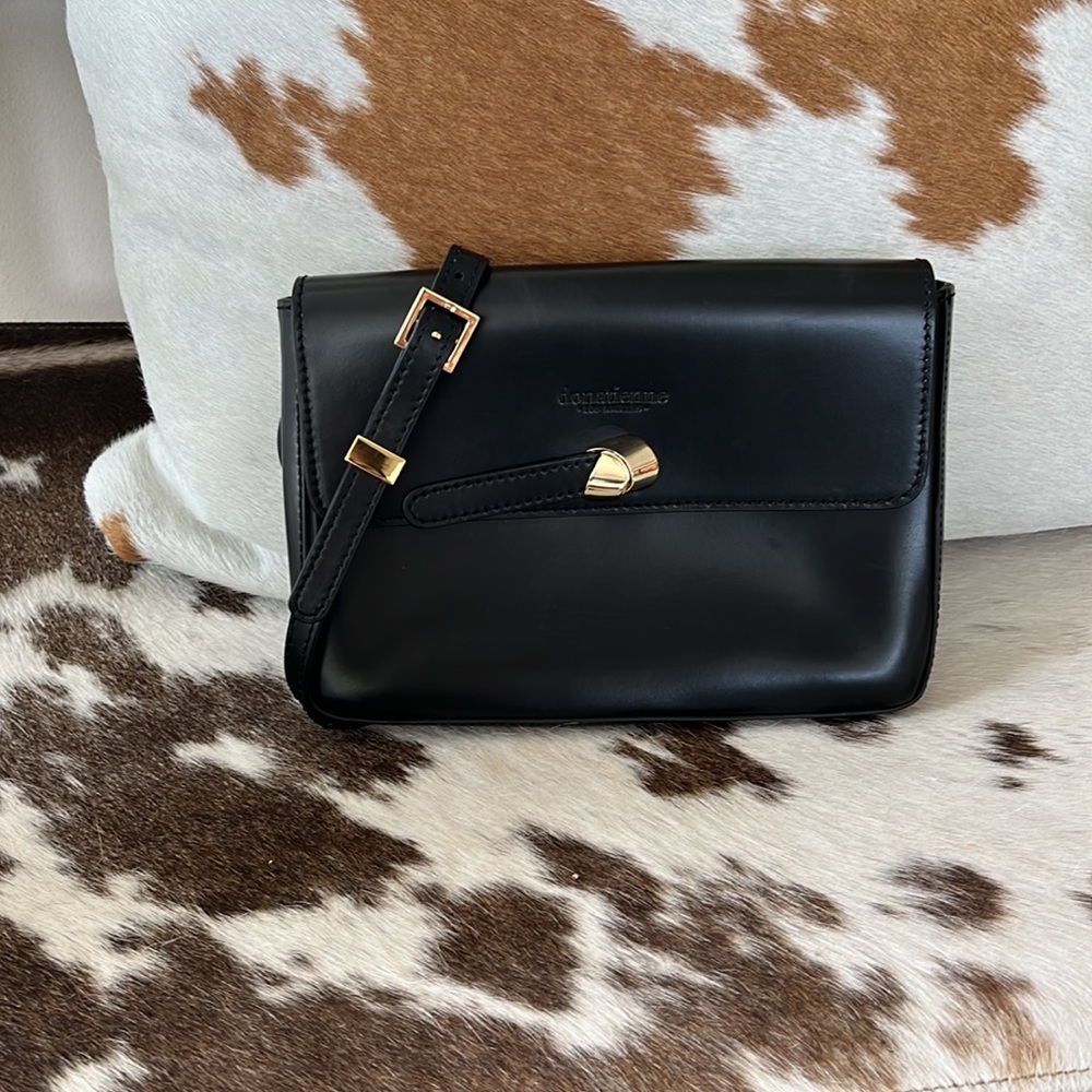 Donatienne black belt bag/clutch